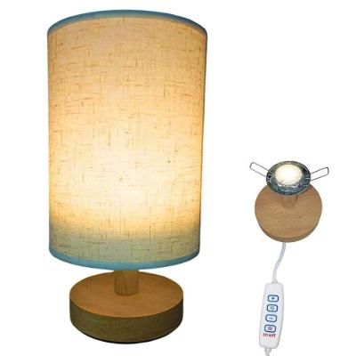 Luminária de Mesa LED AM002 Regulável USB-C Madeira Branco Leva Pra Malhar