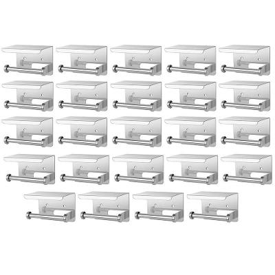 Kit 24 Suportes de Papel Higiênico BSL3593 Aço Inox com Prateleira Banheiro Leva Pra Casa