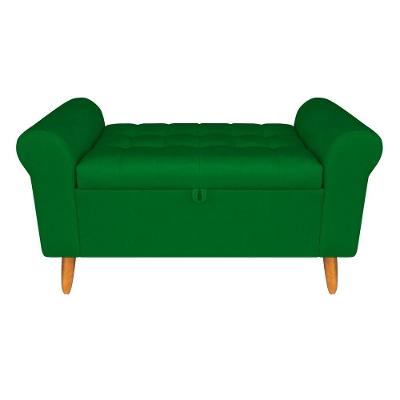 Recamier Bau Rio 160CM Suede Estrutura Madeira Verde Inova Decor