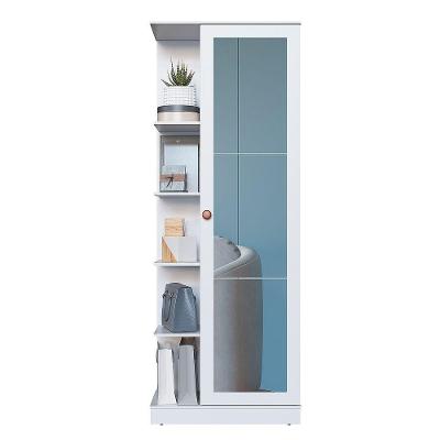 Sapateira Camile 1 Porta Espelho 68CM MDF Branco