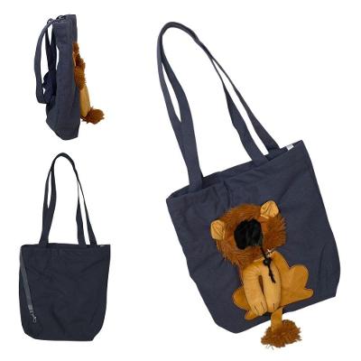Bolsa de Transporte Leva Pro Pet BSL3905 Cães e Gatos Estampa Leão Cinza
