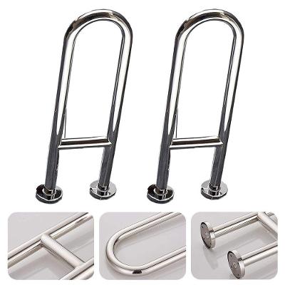 Kit 2 Barras de Apoio em U Leva Pra Malhar Aço Inox Banheiro 45CM
