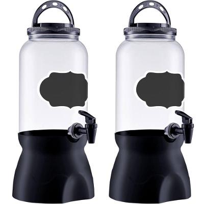 Kit 02 Suqueiras Torneira Base Lousa 3,6L PET Preto Indústria de Bebidas Paris