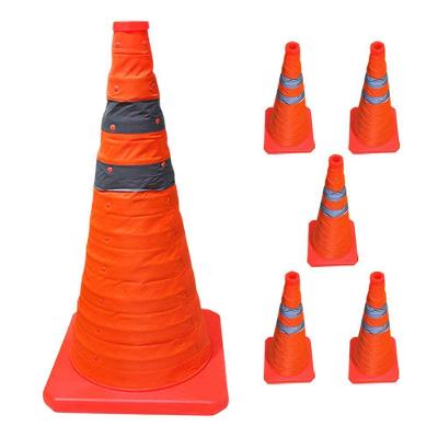 Kit 5 Cones Retráteis Viários SU-CONE1-1 70cm Refletivo Laranja Leva Pro Pet