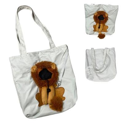 Bolsa de Transporte Leva Pro Pet BSL3905 Estampa Leão Náilon Branco