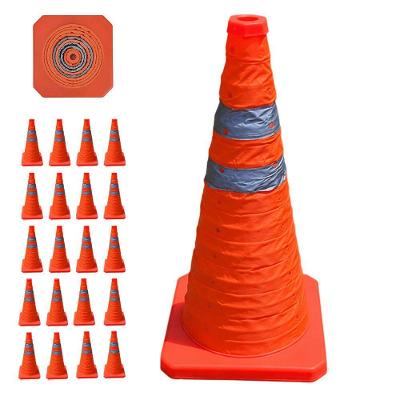 Kit 20 Cones de Sinalização Retrátil 70cm Faixas Refletivas Laranja Leva Pra Casa