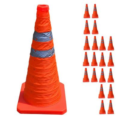 Kit 20 Cones Retráteis SU-CONE1-1 Refletivos 70CM Laranja Leva Pro Pet