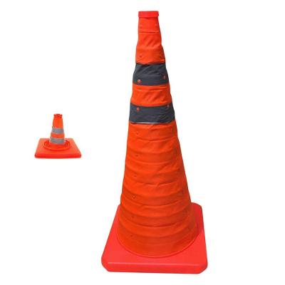Cone Retrátil Viário SU-CONE3-1 Faixas Refletivas 50cm Laranja Leva Pro Pet