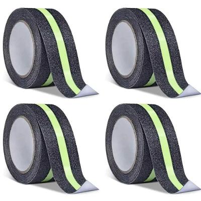 Kit 4 Fitas Antiderrapantes Adesivas 5CM Fluorescente Piso Degrau Rampa Preta Leva Pro Pet