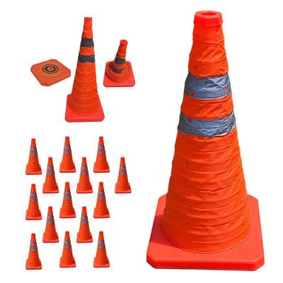 Kit 14 Cones Retrátil SU-CONE1-1 70cm Refletivo Laranja Leva Pra Malhar