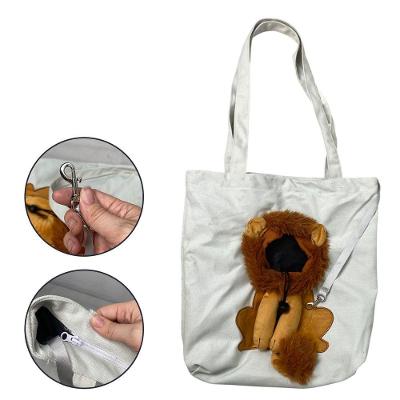 Bolsa de Transporte para Pets Leva Pra Malhar BSL3906 Estampa Leão Branco