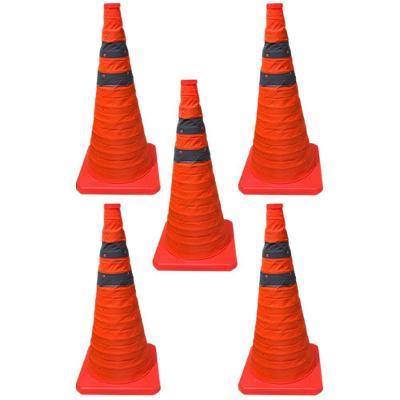 Kit 5 Cones Retráteis SU-CONE2-1 Faixas Refletivas 40cm Laranja Leva Pra Malhar