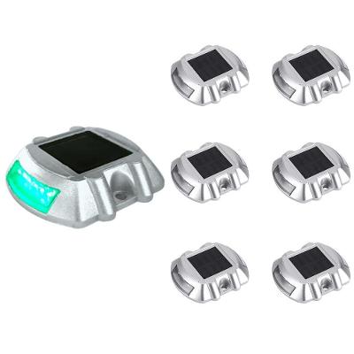 Kit 6 Tachas Solares SU-RUA2 LED Verde IP68 Cinza Leva Pro Pet