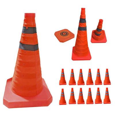 Kit 12 Cones Retráteis Viários SU-CONE1-1 70cm Dobráveis Laranja Leva Pro Pet