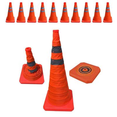 Kit 10 Cones Retráteis SU-CONE1-1 Refletivos 70cm Laranja Leva Pro Pet
