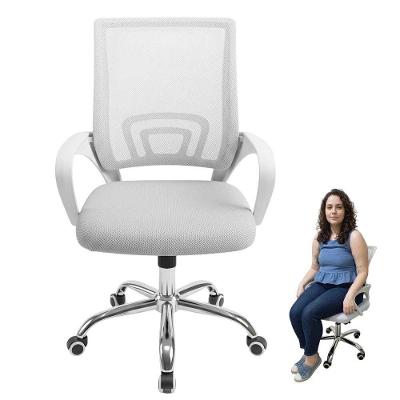 Cadeira Ergonômica OC-001A Mesh Giratória com Braço Branca Leva Pra Malhar