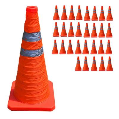 Kit 29 Cones Retráteis SU-CONE2-1 Dobráveis Faixas Refletivas Laranja Leva Pra Casa