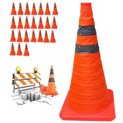 Kit 24 Cones Retráteis SU-CONE2-1 Faixas Refletivas Laranja Leva Pra Casa