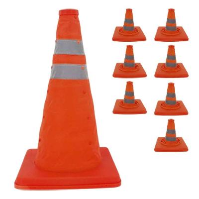 Kit 7 Cones Retráteis SU-CONE2-1 Dobrável Refletivo Laranja Leva Pra Casa