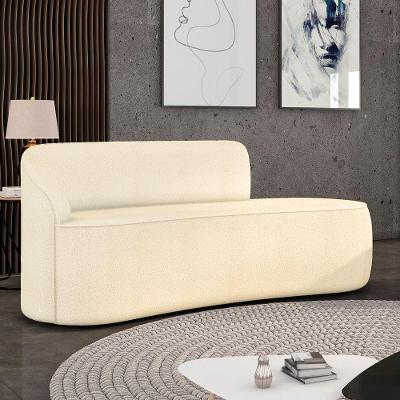 Sofá Morgan 3 Lugares Fixo 180CM Azul Orgânico Bouclê Suede Estrutura MDF D'Rossi