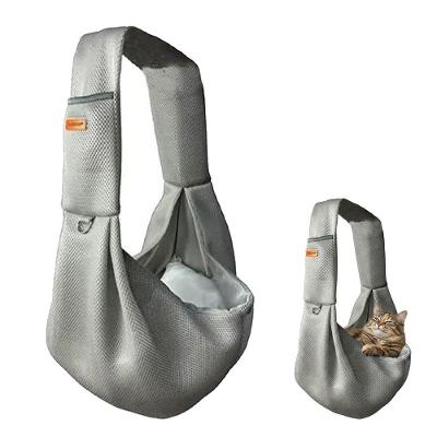 Bolsa de Transporte Pet Leva Pro Pet Sling Cães e Gatos Malha Respirável Cinza
