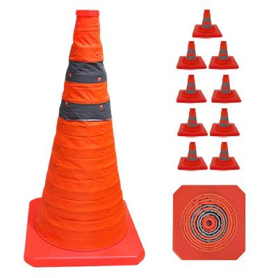 Kit 9 Cones Retráteis Viários SU-CONE1-1 Refletivos 70cm Laranja Leva Pro Pet
