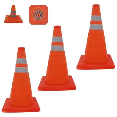 Kit 3 Cones de Trânsito Retráteis SU-CONE2-1 Refletivos Laranja Leva Pra Casa
