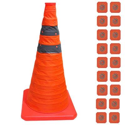 Kit 18 Cones Retráteis Sinalizadores 40cm Refletivos Laranja Leva Pra Malhar