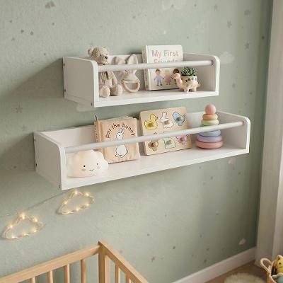 Kit 2 Nichos de Parede MDF 62CM e 32CM Parafuso Infantil Branco Infantile Móveis