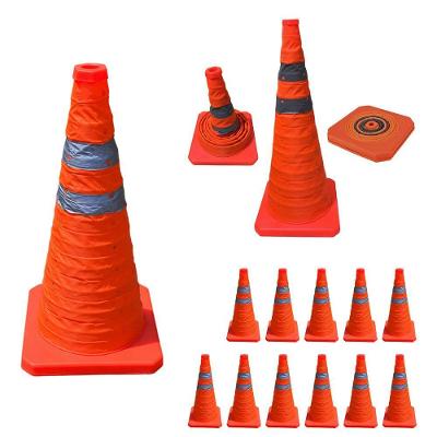 Kit 11 Cones Retráteis 70cm Refletivos Dobráveis Laranja Leva Pra Malhar