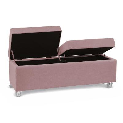 Recamier Madri 120CM Suede Estrutura em Madeira Rose Inova Decor