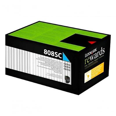 Toner Lexmark 808SC 80C8SC0 Ciano Original para Cs310n Cs410n Cs510de Cx310n Cx410e Cx510de