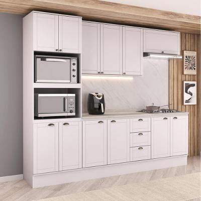 Cozinha Completa Milla Fresh 12 Portas 3 Gavetas MDF 270CM Branco