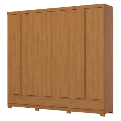 Guarda Roupa Casal Imperial D344 6 Portas de Bater 9 Gavetas MDF Cinamomo