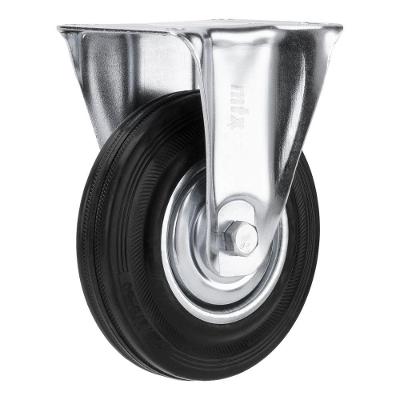 Rodízio Fixo 6871055 Borracha Preta 125mm 135kg Aço Zincado MTX