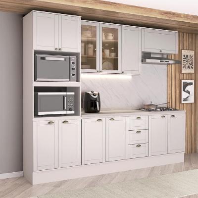 Cozinha Completa Milla Plus 12 Portas 3 Gavetas MDF 270CM Branco