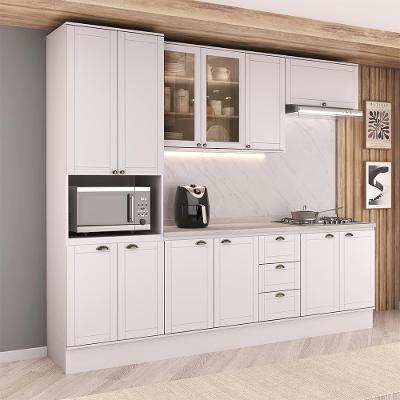 Cozinha Completa Milla Style 12 Portas 3 Gavetas MDF 270CM Branco