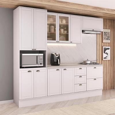 Cozinha Completa Milla Design 10 Portas 5 Gavetas MDF 270CM Branca