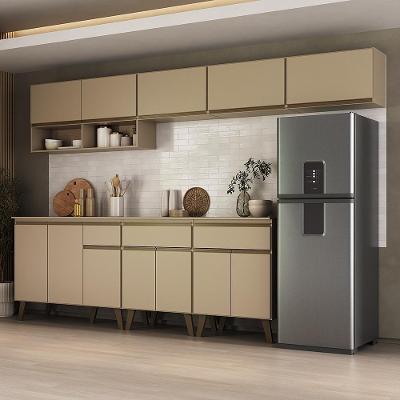 Cozinha Completa Atlanta Flow 12 Portas 3 Gavetas MDP 285CM Amêndoa