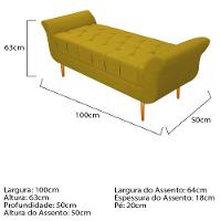 Recamier Ari 100 Cm Solteiro Suede Amarelo - 4