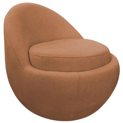 Poltrona Decorativa Kaira Base Fixa Bouclé Ergonômica Terracota Nexta Casa