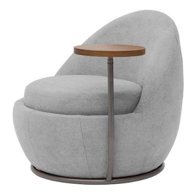 Poltrona Kaira Mesa Lateral Esquerda Base Fixa Bouclé Cinza Claro Nexta Casa