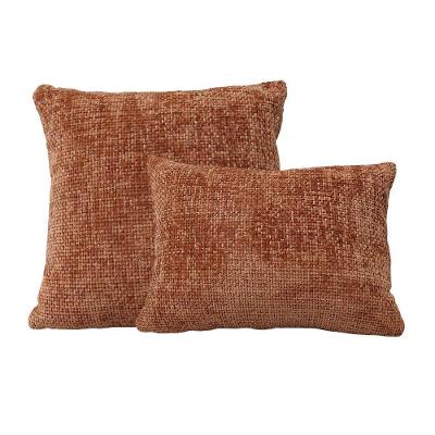 Kit 02 Almofadas Decorativas Linhão com Zíper Terracota Nexta Casa