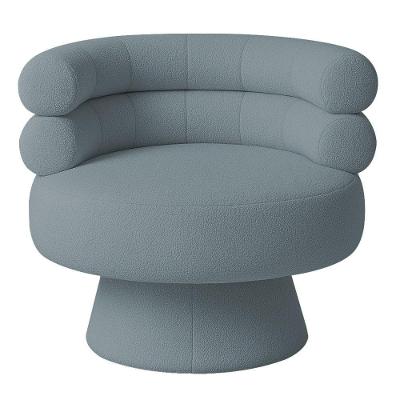 Poltrona Mabel Giratória Bouclé Azul Claro Confortável Nexta Casa