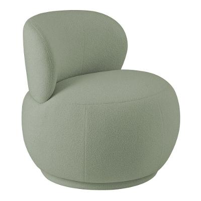 Poltrona Orgânica Aisha Base Fixa Bouclé Verde Claro Nexta Casa