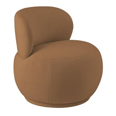 Poltrona Aisha Base Fixa Bouclé Decorativa Espuma D-26 HR Terracota Nexta Casa