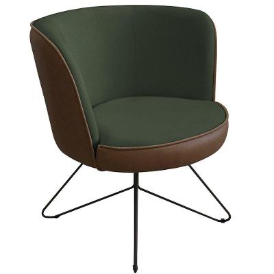 Poltrona Chiara Base Orby Corano Marrom e Verde Espuma D28 Nexta Casa