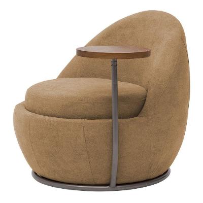 Poltrona Kaira Mesa Lateral Bouclé Base Fixa Titânio Nexta Casa