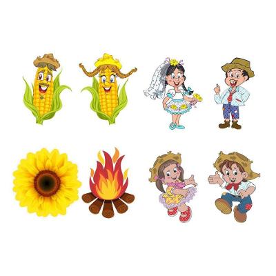 Palito Decorativo Festa Junina Papel Cartão 250g e Bambu 10 Unidades NC Toys