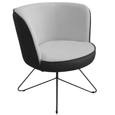 Poltrona Decorativa Chiara Corano Poliéster Espuma D28 Cinza Claro Nexta Casa